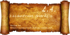 Leidenfrost András névjegykártya